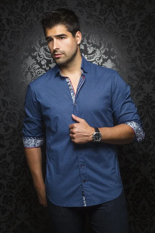 AU NOIR SHIRT- MANILA NAVY sold by Esco Clothiers