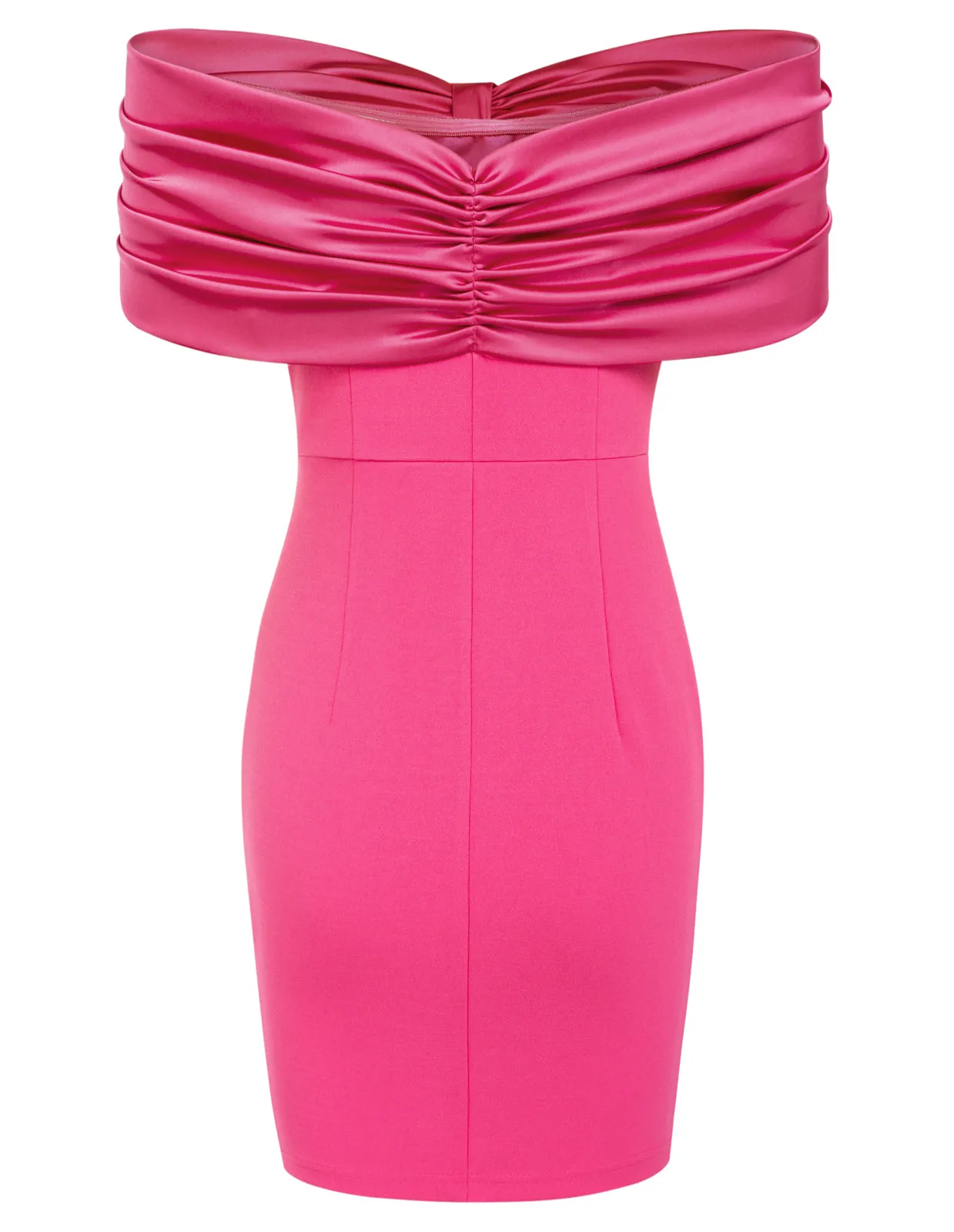 Women Contrast Fabric Party Dress Off Shoulder Mid-Thigh Bodycon Dress sold by Kate Kasin product image thumbnail 5