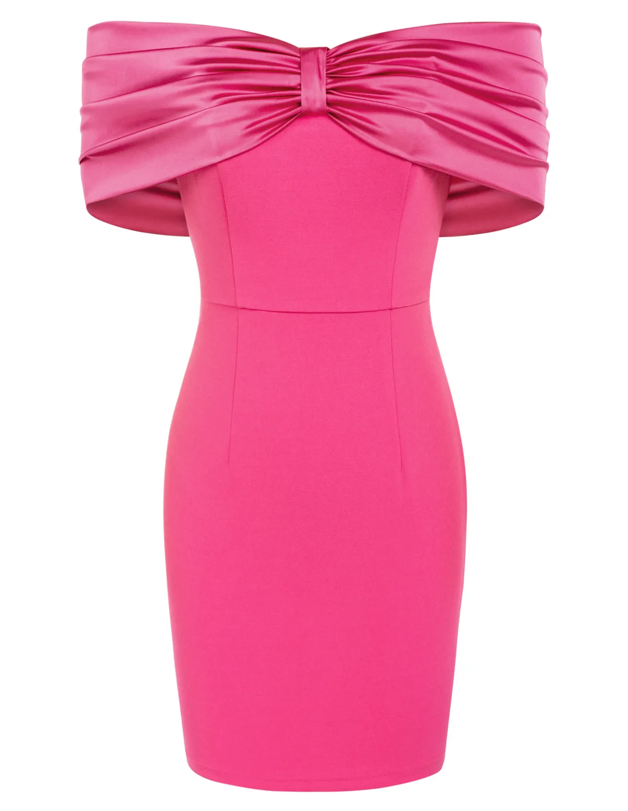 Women Contrast Fabric Party Dress Off Shoulder Mid-Thigh Bodycon Dress sold by Kate Kasin product image thumbnail 4