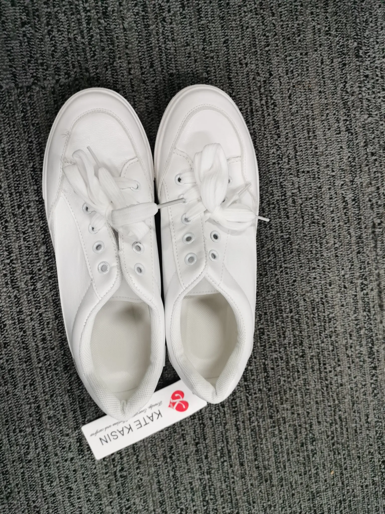 Kate Kasin Womens White Platform Sneakers PU Leather Platform Shoes Walking Shoes for Women sold by Kate Kasin product image thumbnail 3