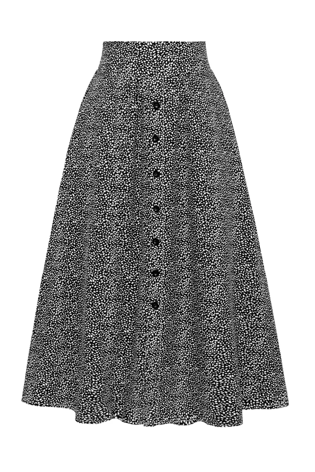 Women's High Waist Midi Skirt Vintage Elastic A-Line Pleated Button Skirts with Pockets sold by Kate Kasin product image thumbnail 5