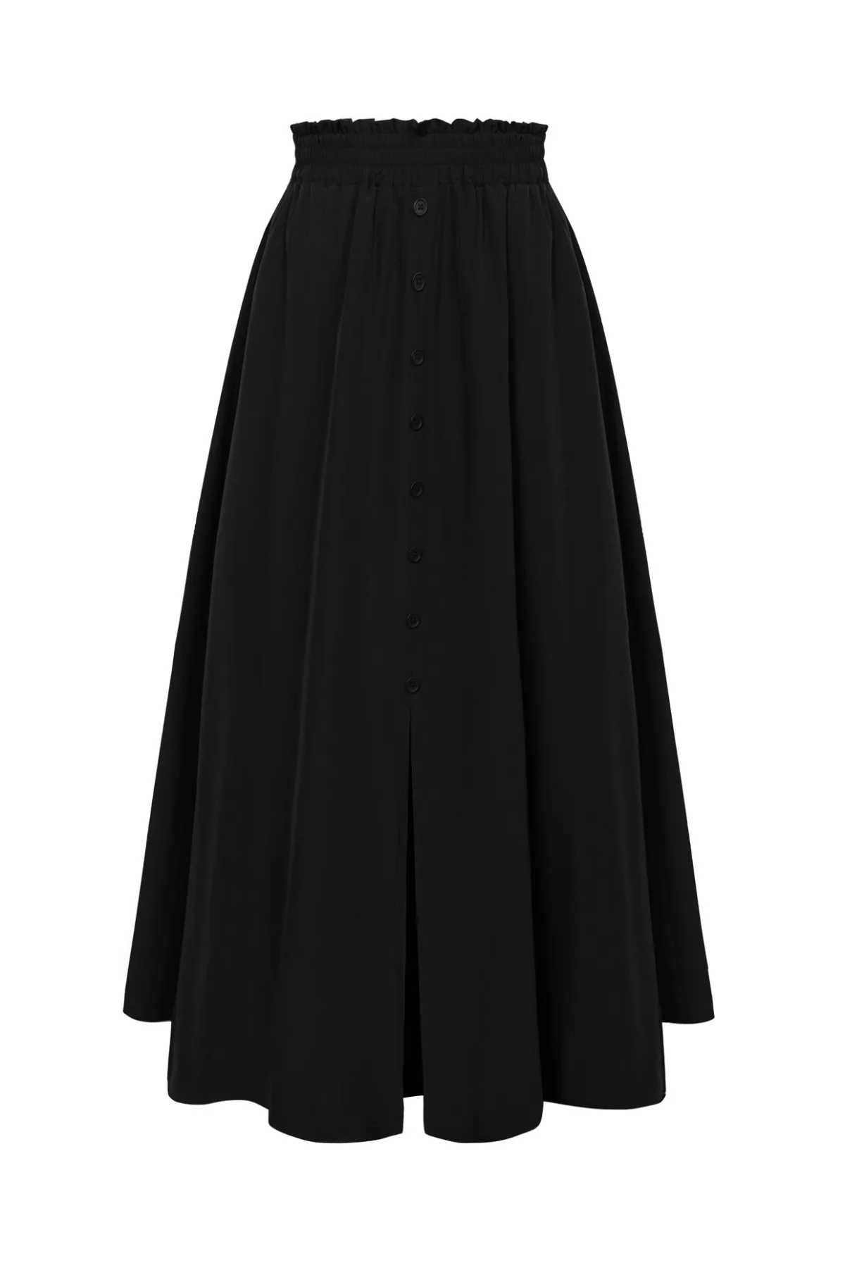 Women Front Slit Skirt High Waist Irregular Hem Below Mid-Calf A-Line Skirt sold by Kate Kasin product image thumbnail 5