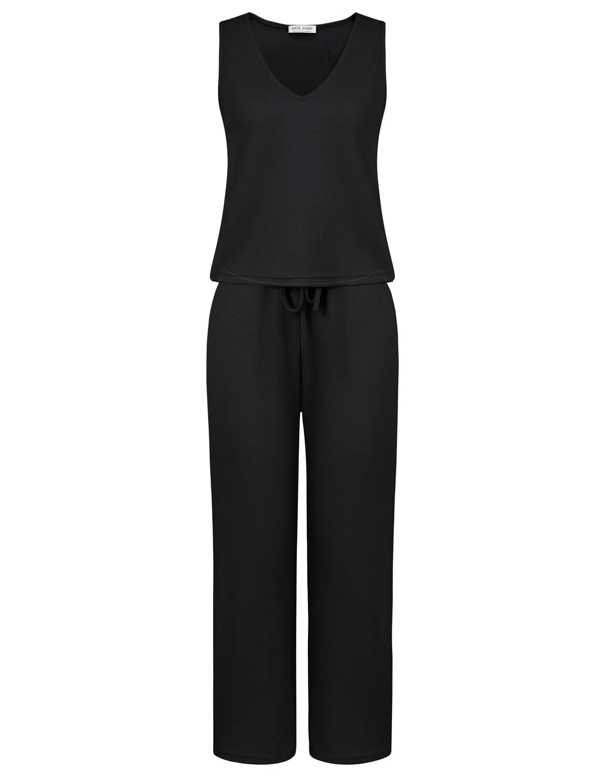 Women Comfy Outfits Sleeveless V-Neck Tank Top+Elastic Drawstring Waist Pants sold by Kate Kasin product image thumbnail 5