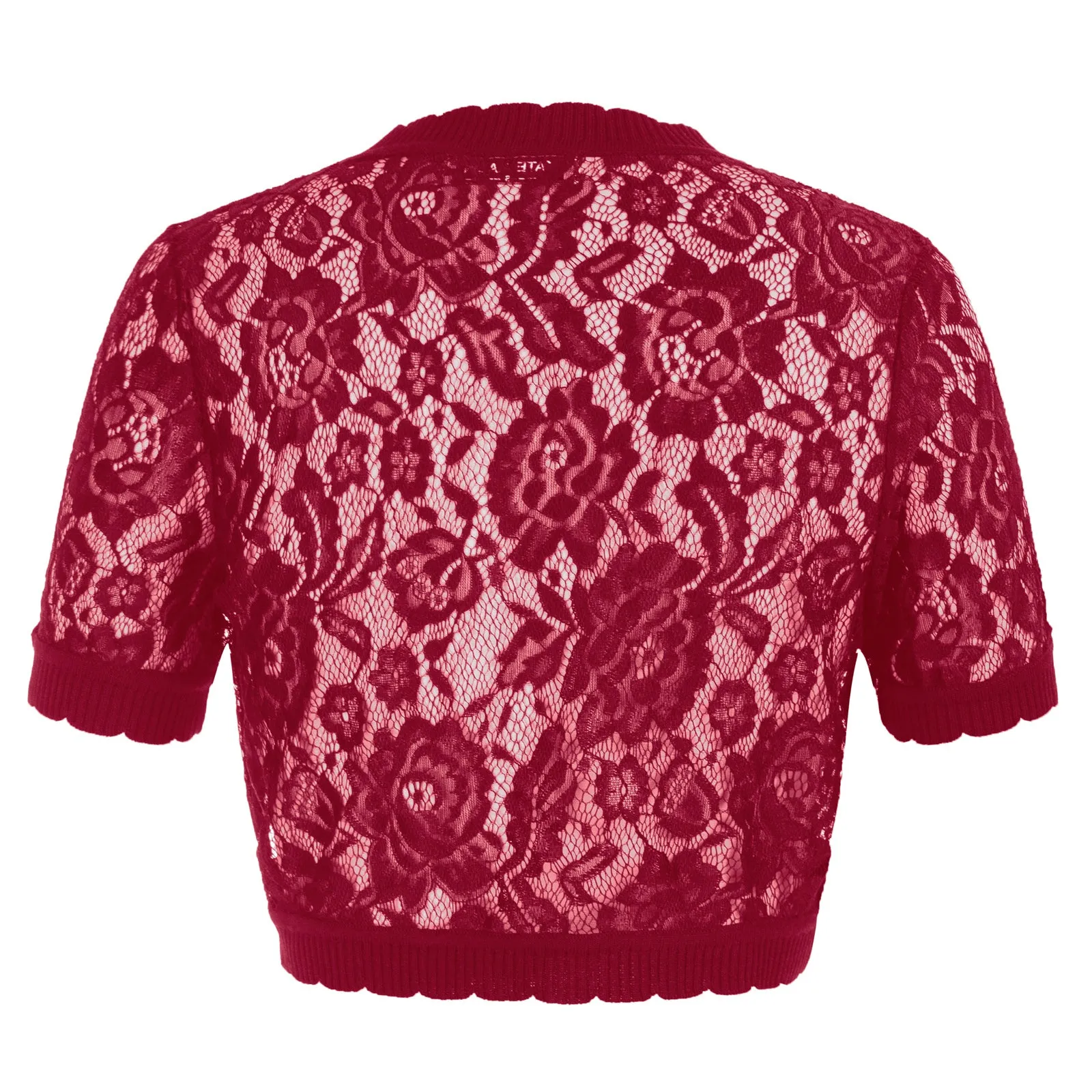 Lace Bolero Short Sleeve Open Front Irregular Hem Shrug sold by Kate Kasin product image thumbnail 5