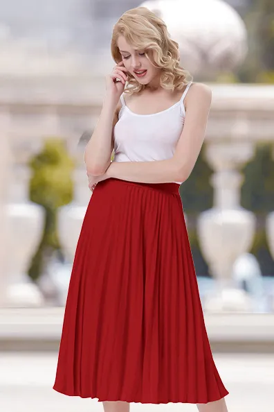 Stylish Fashion High Waist Pleated Swing A-Line Skirt sold by Kate Kasin