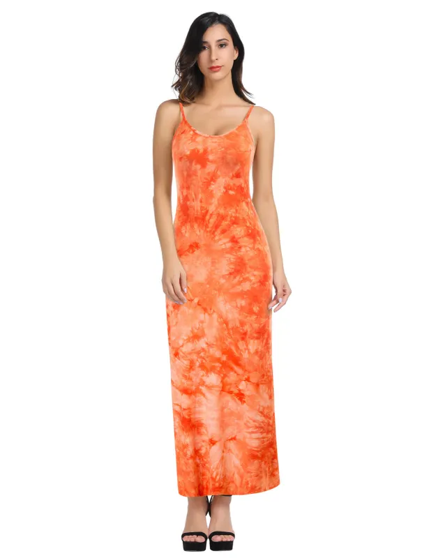 Bodycon Long Dress Spaghetti Straps Slip Cami Dresses Nightwear sold by Kate Kasin