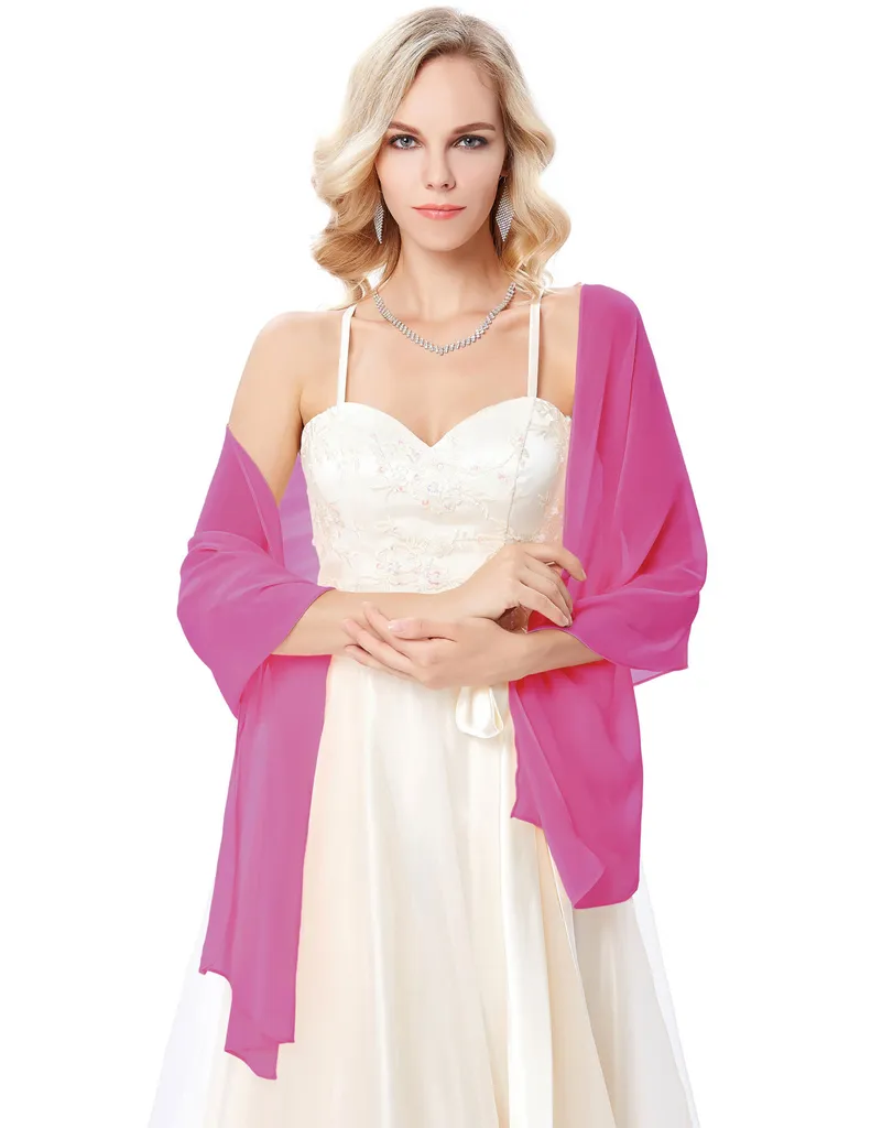 Chiffon Bridal Shawl Scarf Wrap Neckerchief sold by Kate Kasin product image thumbnail 4
