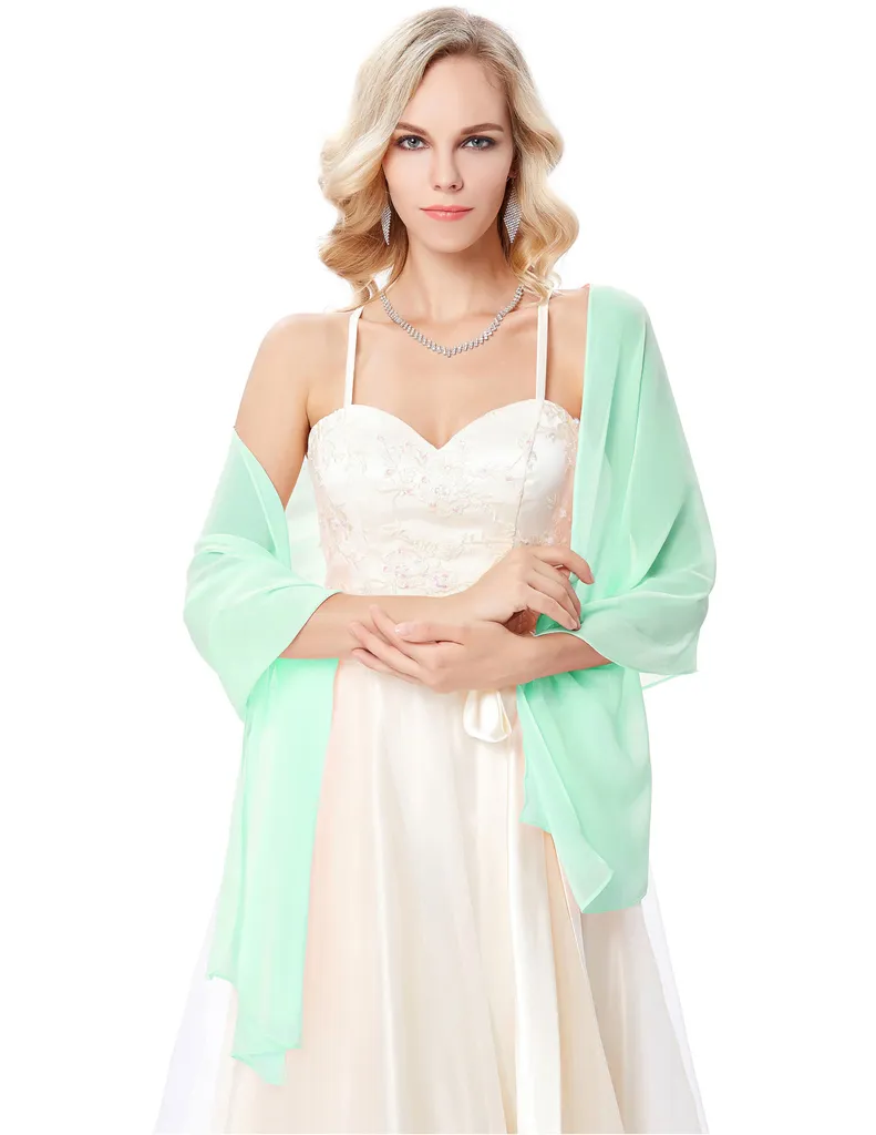 Chiffon Bridal Shawl Scarf Wrap Neckerchief sold by Kate Kasin product image thumbnail 5