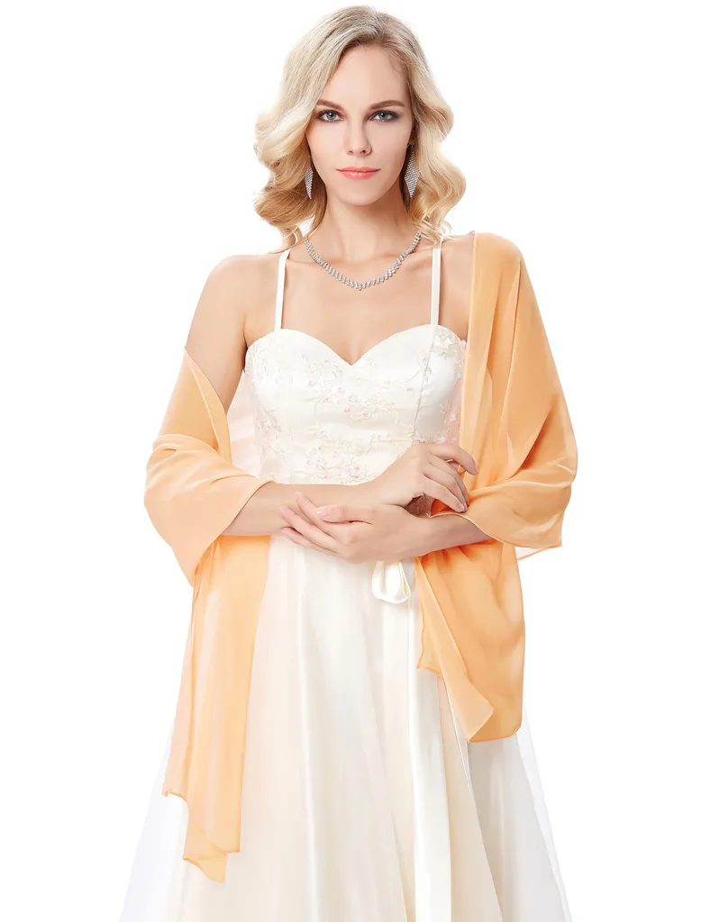 Chiffon Bridal Shawl Scarf Wrap Neckerchief sold by Kate Kasin product image thumbnail 2