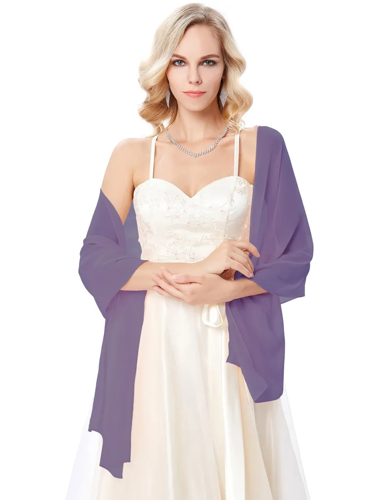 Chiffon Bridal Shawl Scarf Wrap Neckerchief sold by Kate Kasin product image thumbnail 3