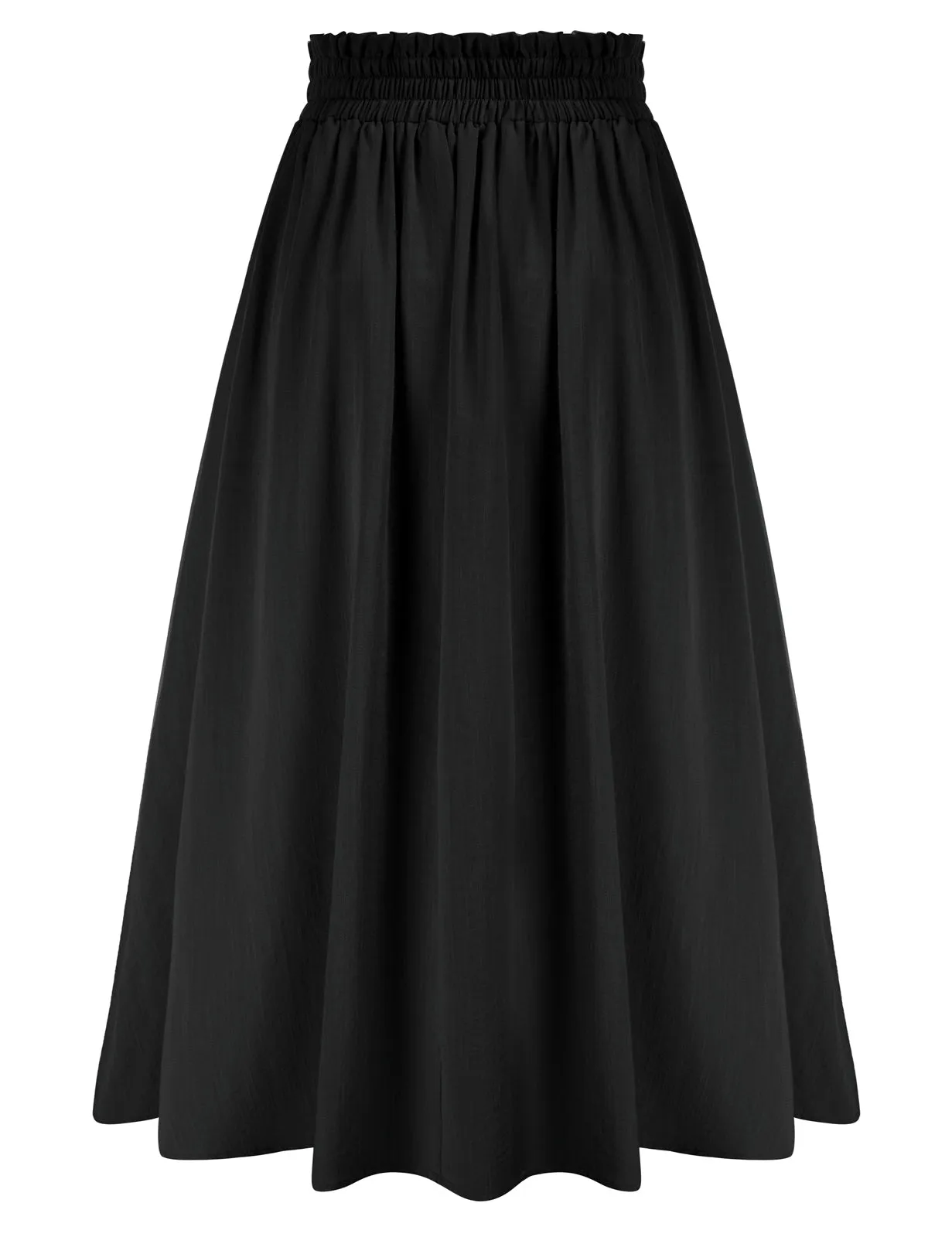 Front Slit Skirt Elastic High Waist Buttons Decorated A-Line Skirt sold by Kate Kasin product image thumbnail 5