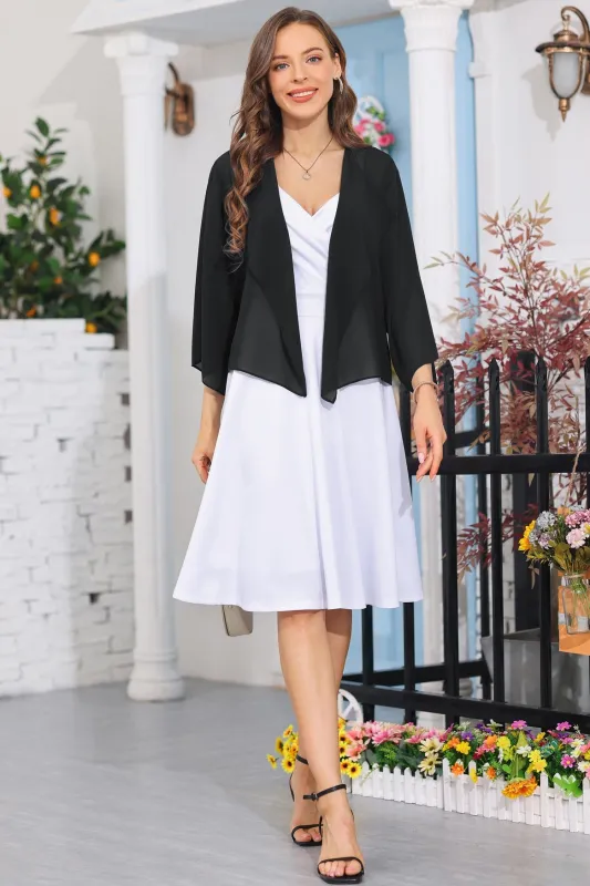 Chiffon Kimono Beach Cardigan See Though Plain Jacket Cover Up sold by Kate Kasin