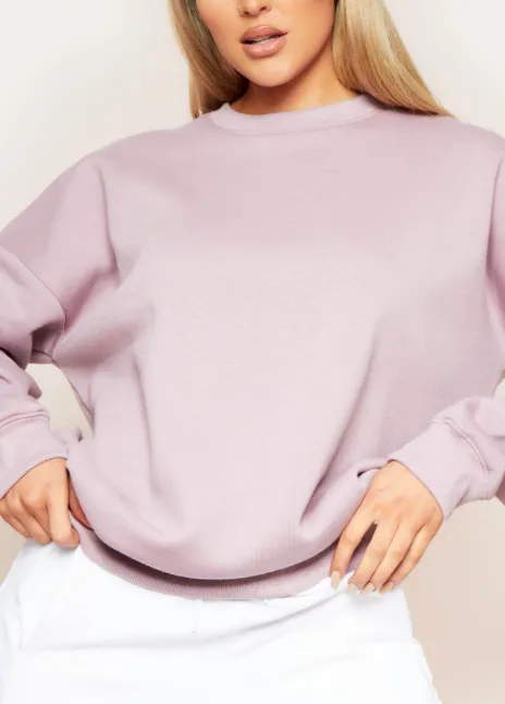 Mona Mauve Washed Oversized Sweatshirt sold by Missy Empire product image thumbnail 3