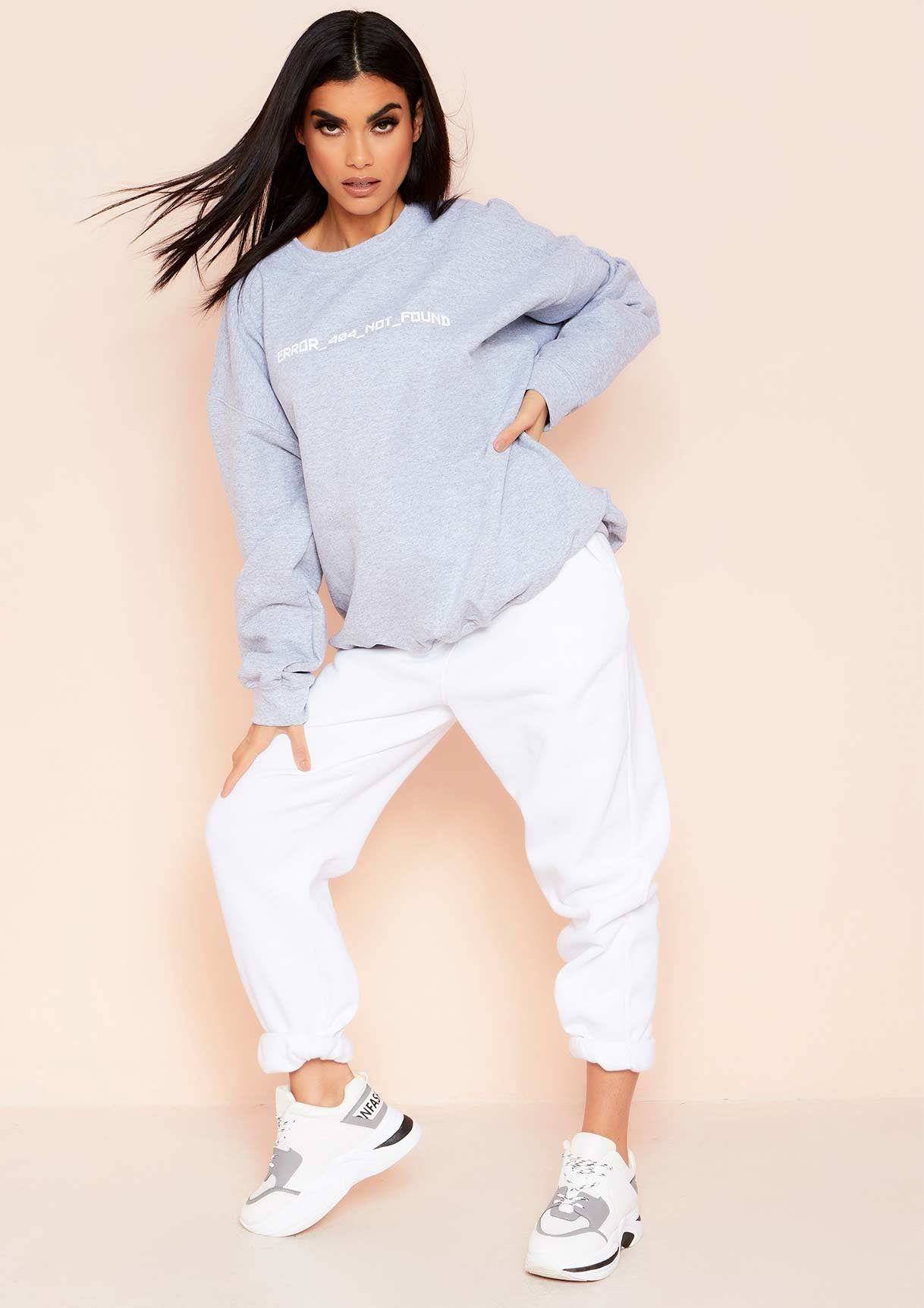 Joanna Grey Error Graphic Oversized Sweatshirt sold by Missy Empire product image thumbnail 2