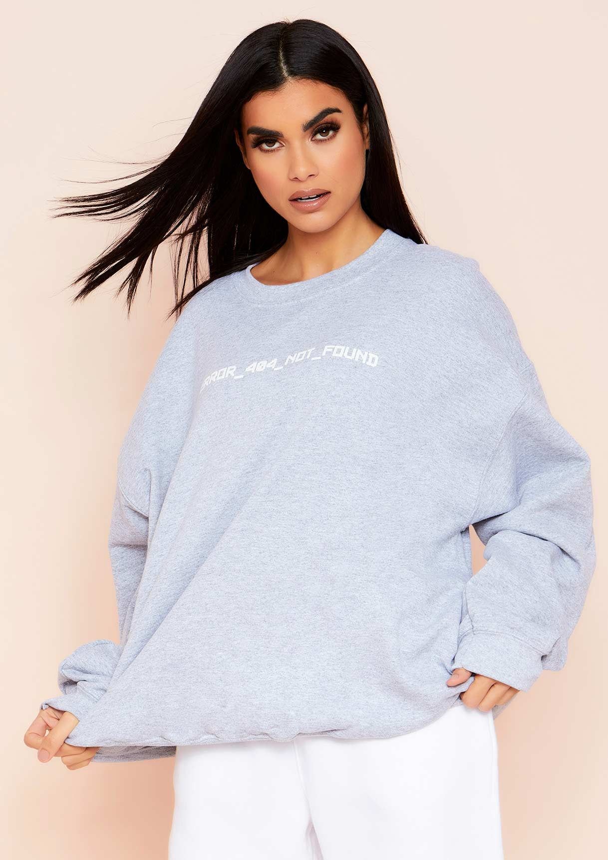 Joanna Grey Error Graphic Oversized Sweatshirt sold by Missy Empire product image thumbnail 3
