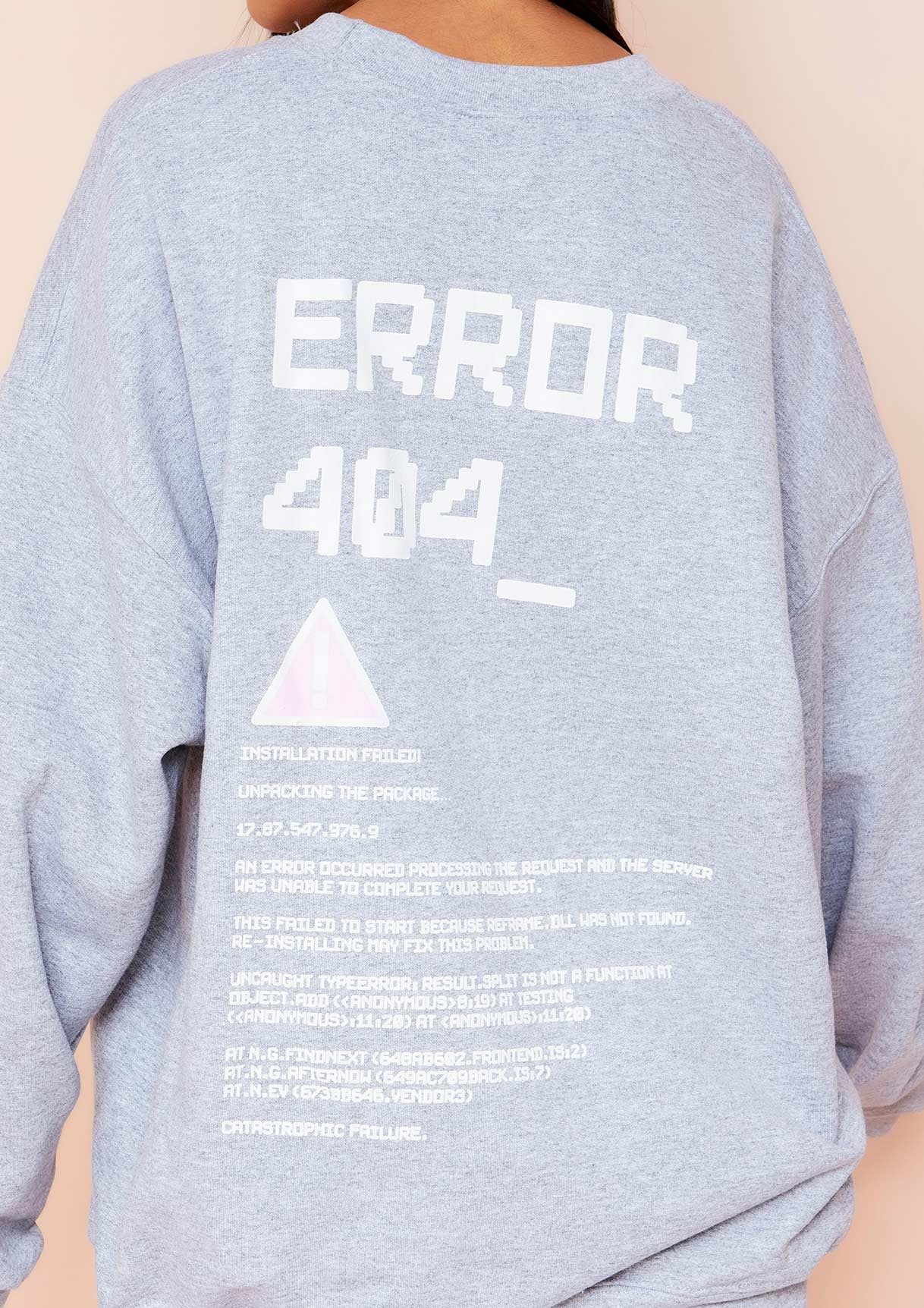 Joanna Grey Error Graphic Oversized Sweatshirt sold by Missy Empire product image thumbnail 4