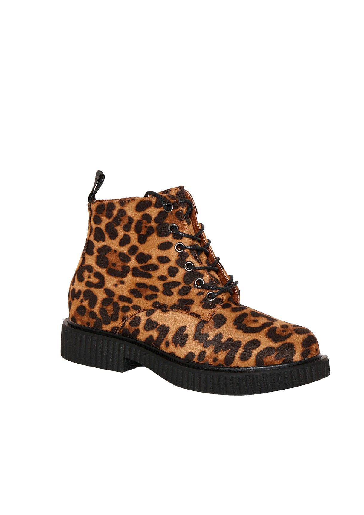Zaheera Leopard Print Lace Up Boots sold by Missy Empire product image thumbnail 3