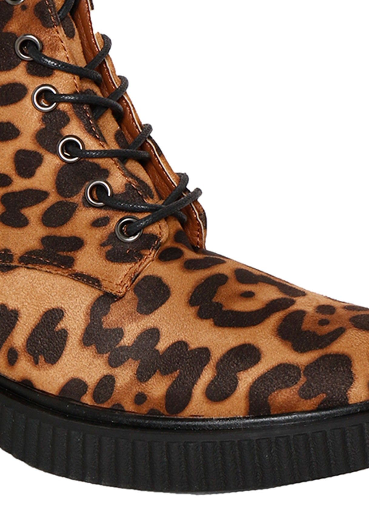 Zaheera Leopard Print Lace Up Boots sold by Missy Empire product image thumbnail 4