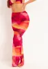 Amirah Orange Multi Mesh Printed Maxi Skirt sold by Missy Empire