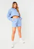 Keira Blue Missy Embossed Sweat Shorts sold by Missy Empire