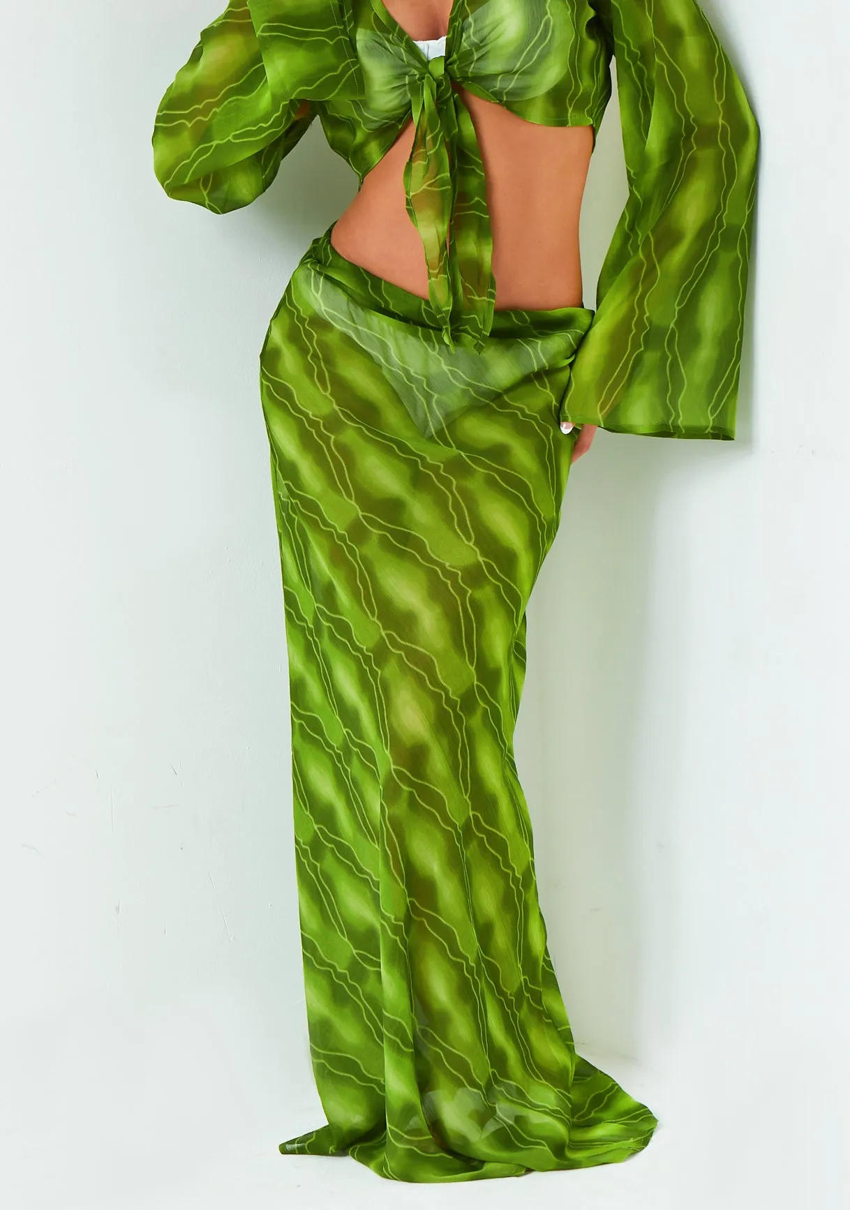 Rose Green Maxi Skirt sold by Missy Empire product image thumbnail 2