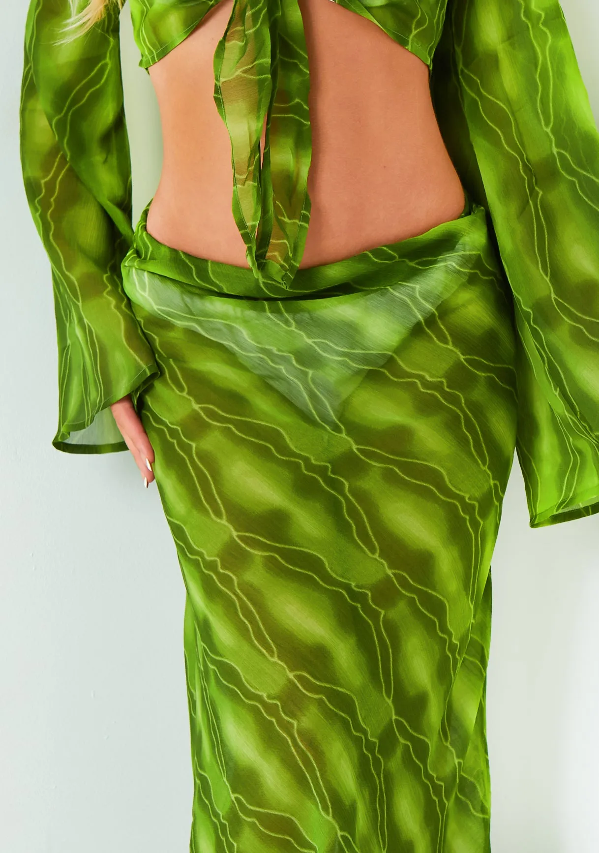 Rose Green Maxi Skirt sold by Missy Empire product image thumbnail 4