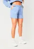 Keira Blue Missy Embossed Sweat Shorts sold by Missy Empire