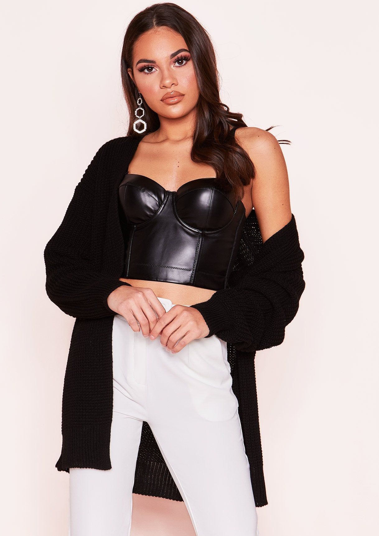 Miriam Black Knit Cardigan sold by Missy Empire