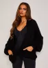Devyn Black Balloon Sleeve Cardigan sold by Missy Empire