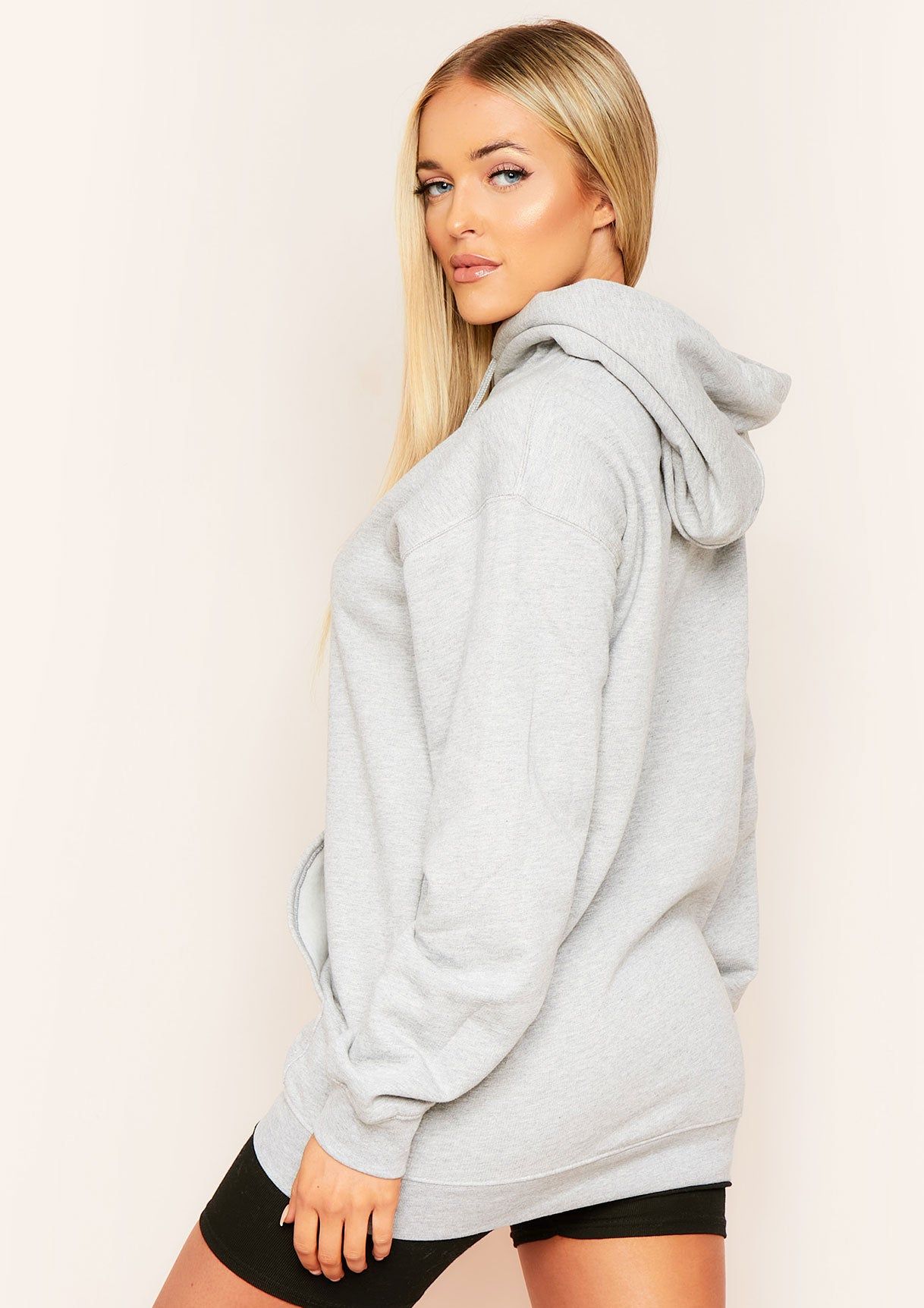 Karina Grey Oversized Drawstring Hoodie sold by Missy Empire product image thumbnail 4
