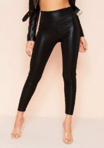 Nawra Black Faux Leather Leggings sold by Missy Empire