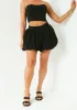 Kayla Black Bengaline Puff Ball Mini Skirt sold by Missy Empire