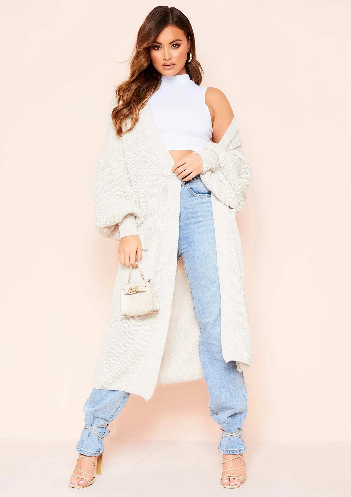 Kylee White High Neck Racer Crop Top sold by Missy Empire product image thumbnail 4