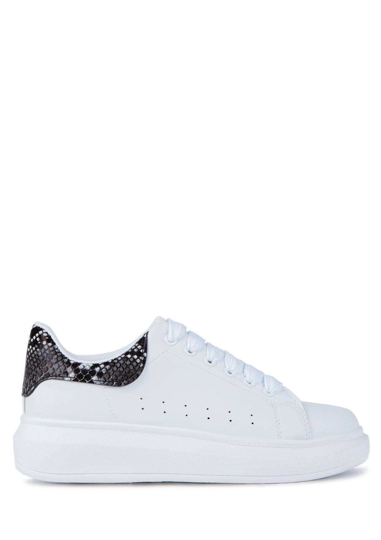 White Snake Print Chunky Trainers sold by Missy Empire