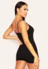 Ellen Black Strappy Scoop Neck Unitard sold by Missy Empire