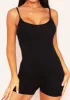 Ellen Black Strappy Scoop Neck Unitard sold by Missy Empire