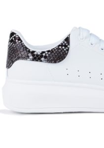 White Snake Print Chunky Trainers sold by Missy Empire