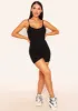 Ellen Black Strappy Scoop Neck Unitard sold by Missy Empire