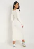 Kim Cream Knit Square Neck Long Sleeve Midi Dress sold by Missy Empire