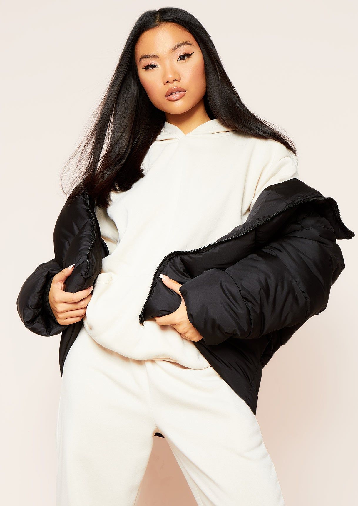 Lexi Black Oversized Puffer Coat sold by Missy Empire