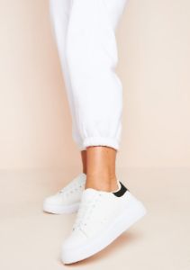Derin White Chunky Platform Trainers sold by Missy Empire