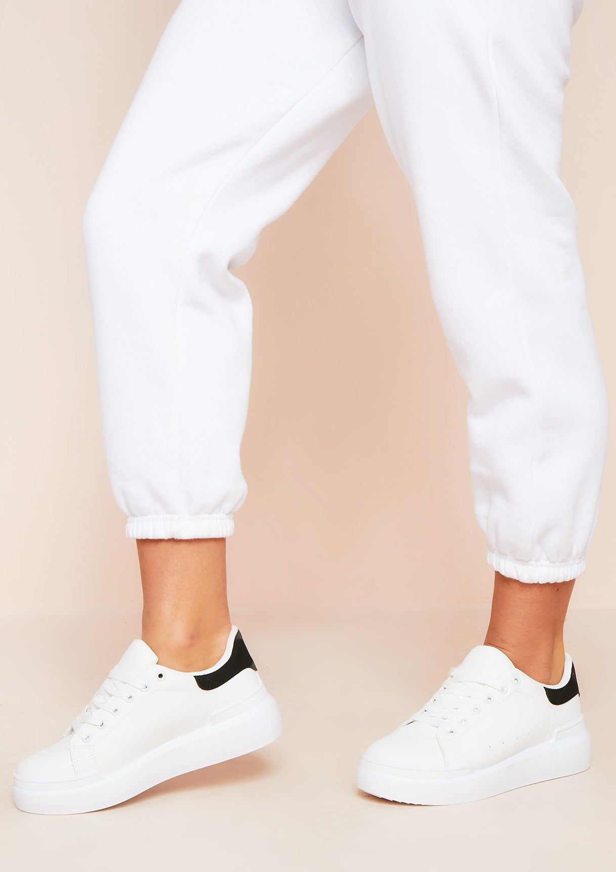 Derin White Chunky Platform Trainers sold by Missy Empire