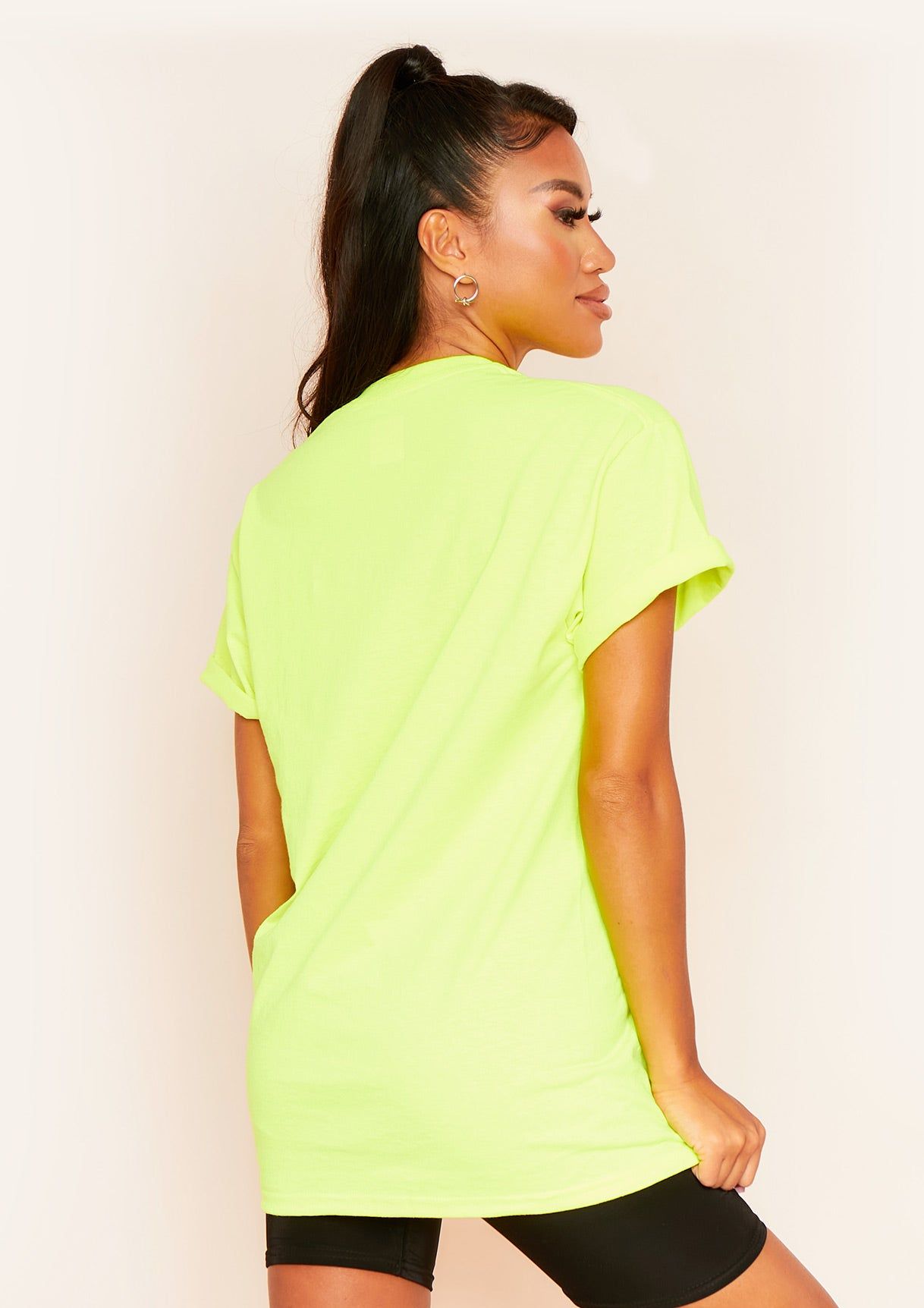 Debbie Neon Yellow Oversized T-Shirt sold by Missy Empire product image thumbnail 4