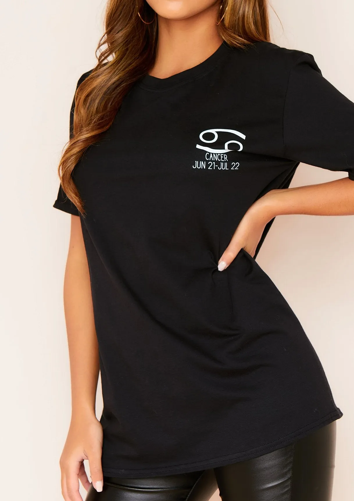 Marisol Black Cancer Horoscope T-Shirt sold by Missy Empire product image thumbnail 3
