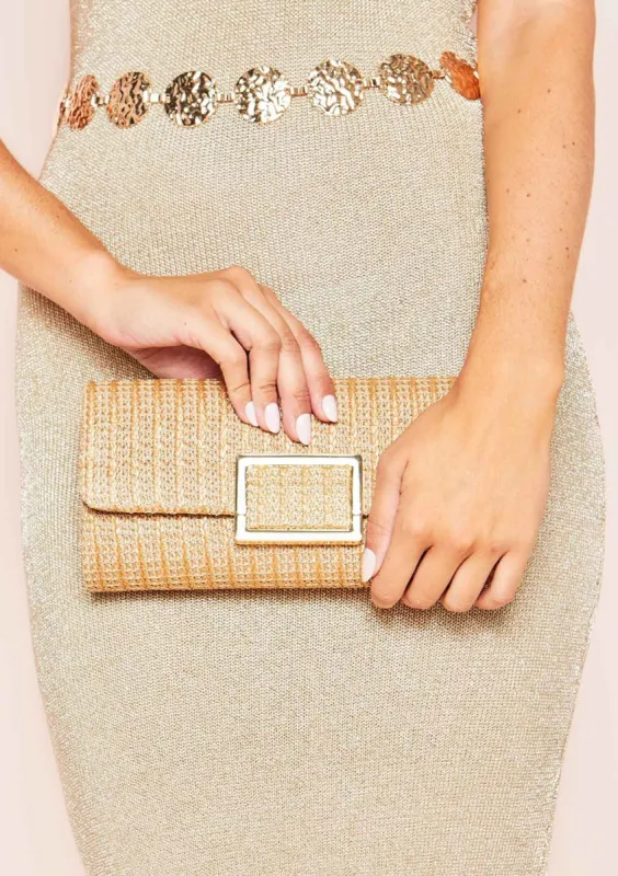 Jane Straw Woven Clutch Bag made by Missy Empire