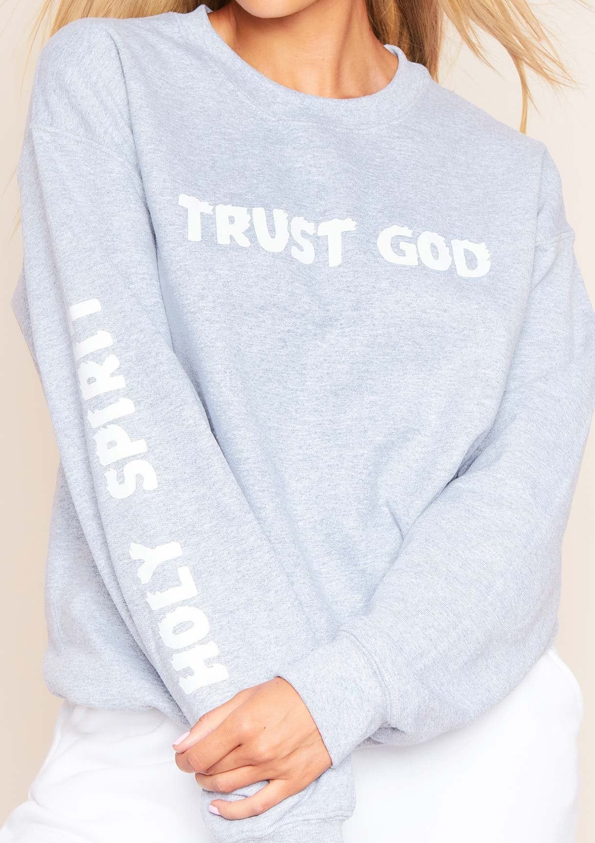 Mindy Grey Trust Slogan Oversized Sweatshirt sold by Missy Empire product image thumbnail 3