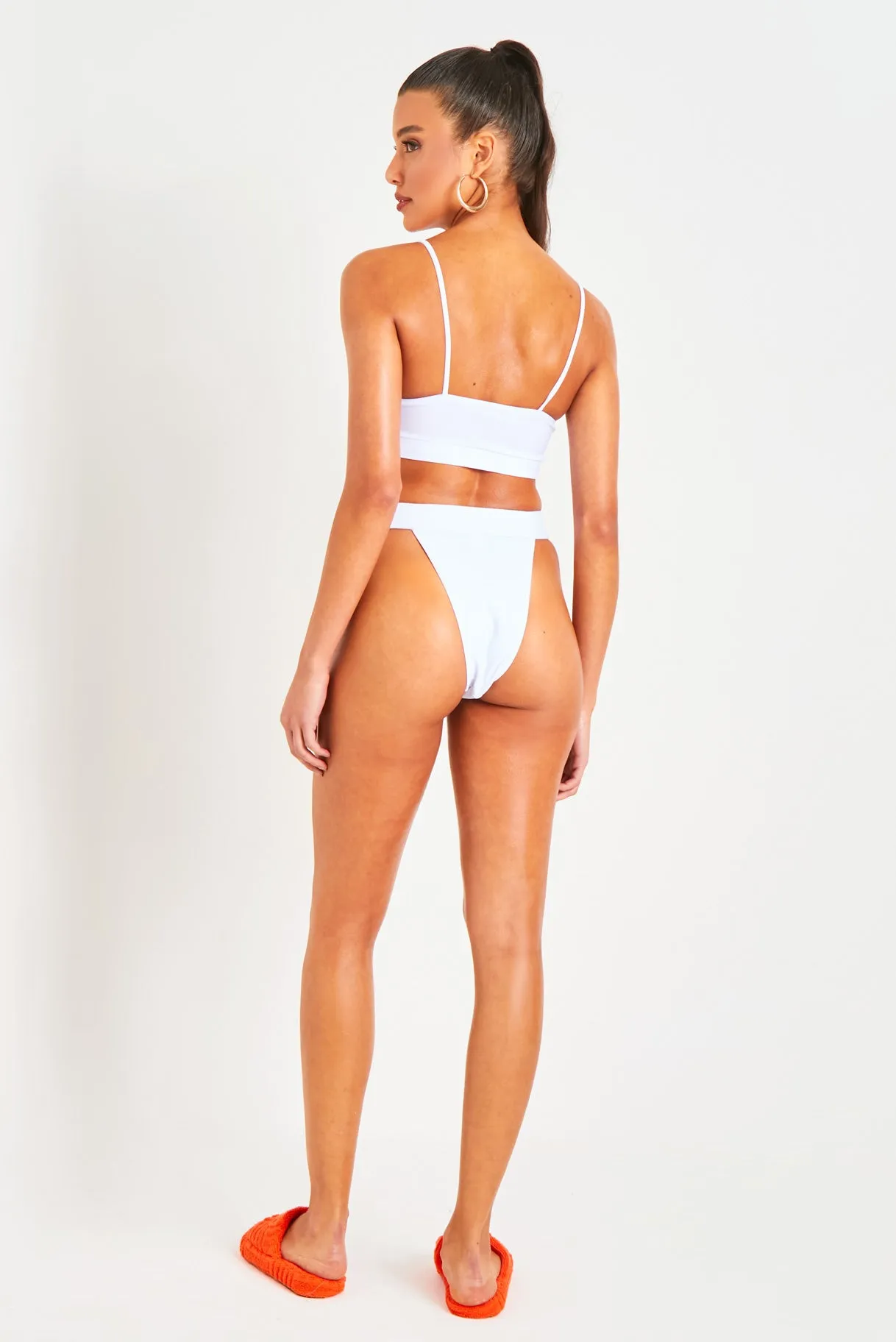 Kourtney White Bralet High Rise Bikini sold by Missy Empire product image thumbnail 4