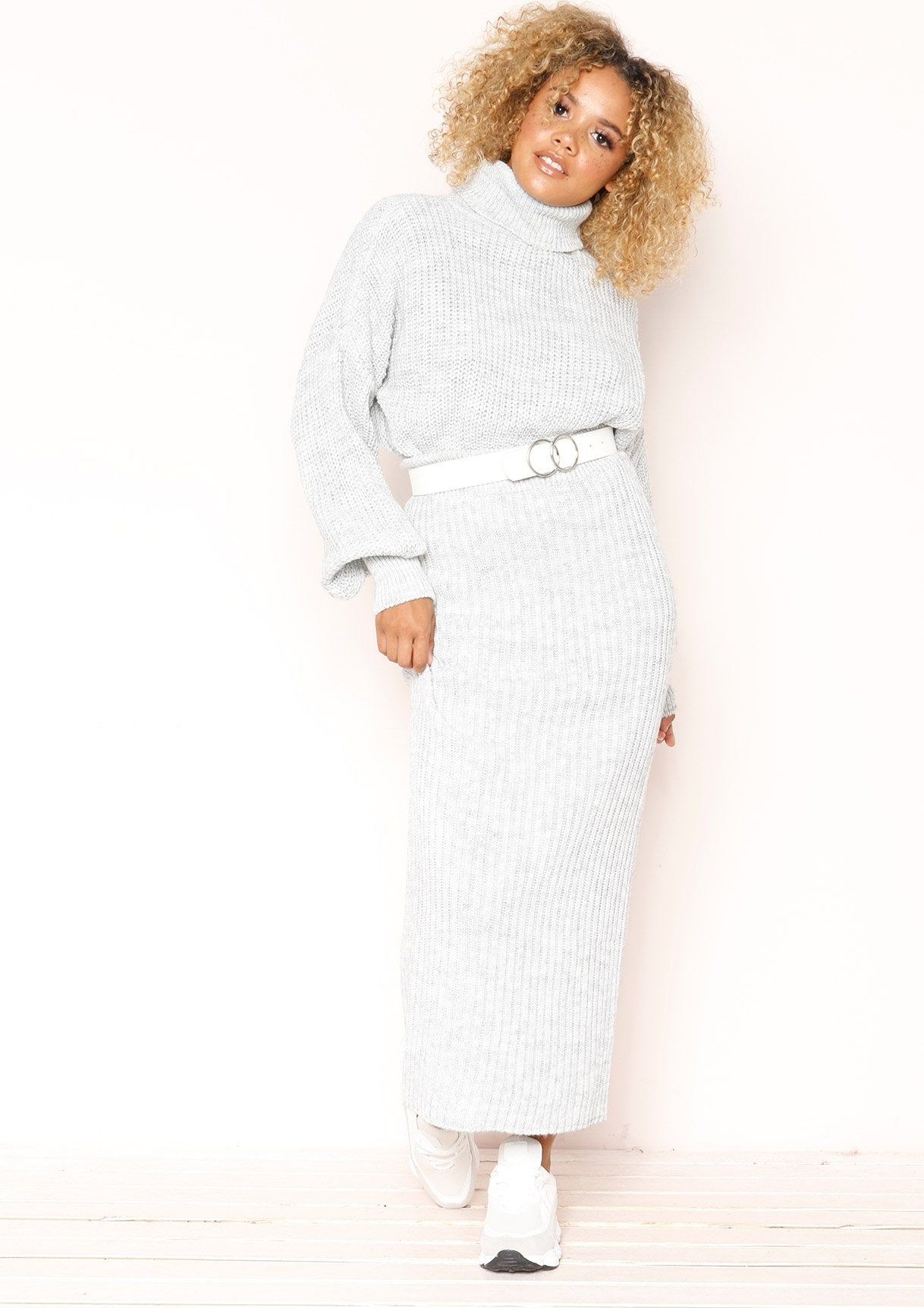 Vicki Grey Knit Jumper Midi Co-ord Set sold by Missy Empire product image thumbnail 4