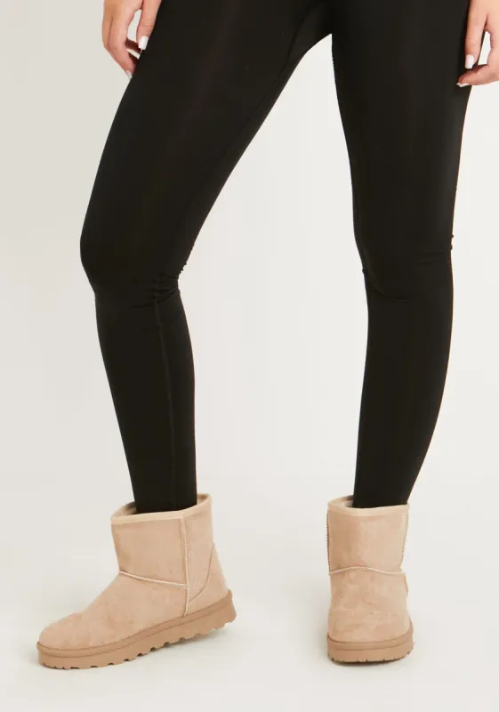 Corinne Beige Low Suede Boots sold by Missy Empire