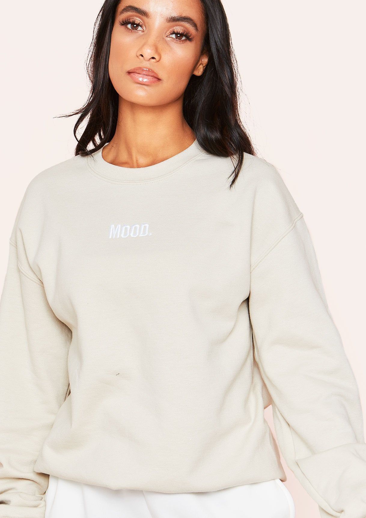 Scarlet Beige Mood Slogan Oversized Sweatshirt sold by Missy Empire product image thumbnail 3